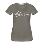 Adair County Cursive Women's T-Shirt - asphalt gray