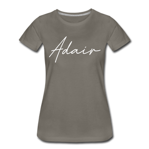 Adair County Cursive Women's T-Shirt - asphalt gray