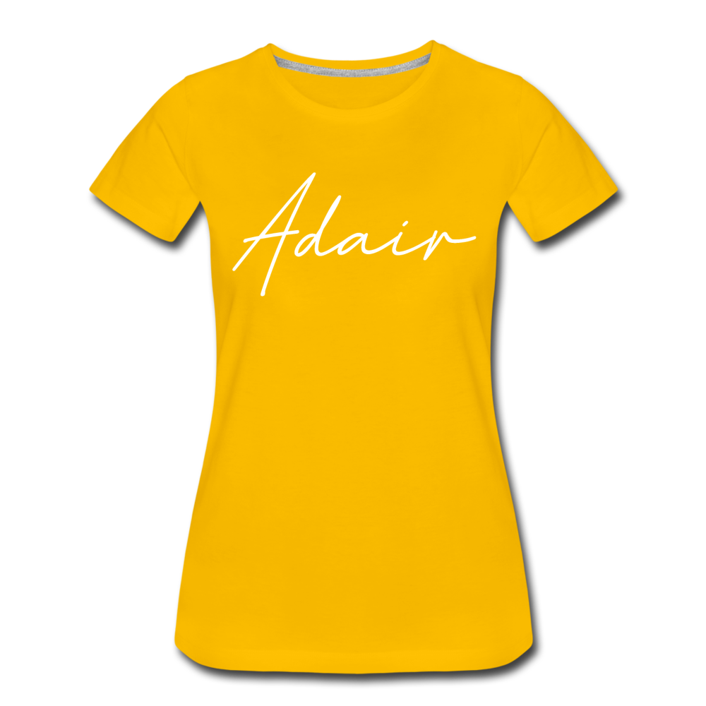 Adair County Cursive Women's T-Shirt - sun yellow