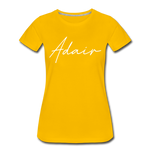 Adair County Cursive Women's T-Shirt - sun yellow