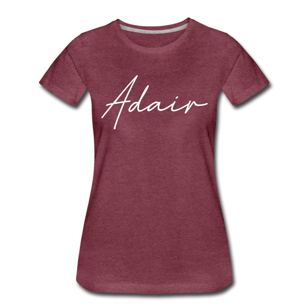 Adair County Cursive Women's T-Shirt - heather burgundy