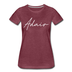 Adair County Cursive Women's T-Shirt - heather burgundy