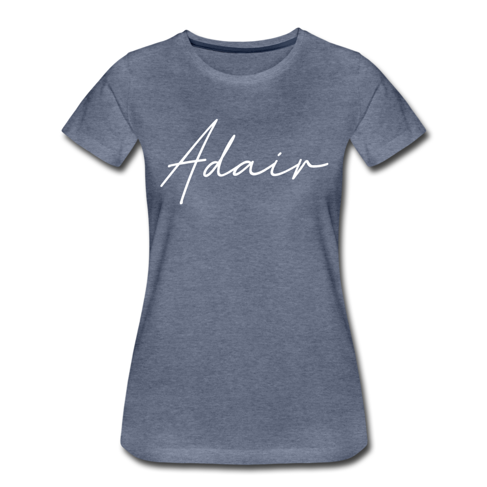 Adair County Cursive Women's T-Shirt - heather blue