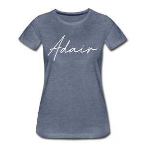 Adair County Cursive Women's T-Shirt - heather blue