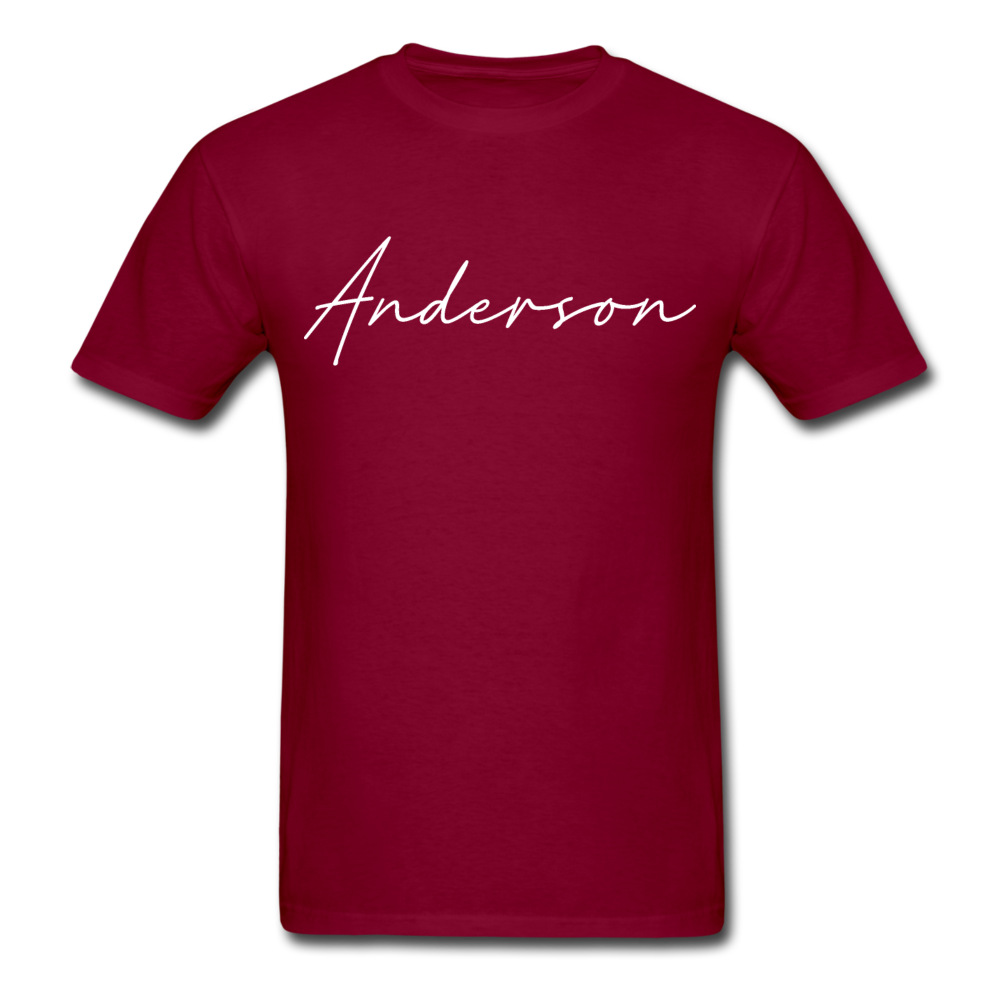 Anderson County Cursive T-Shirt - burgundy