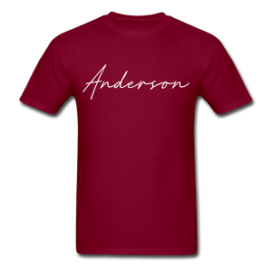 Anderson County Cursive T-Shirt - burgundy