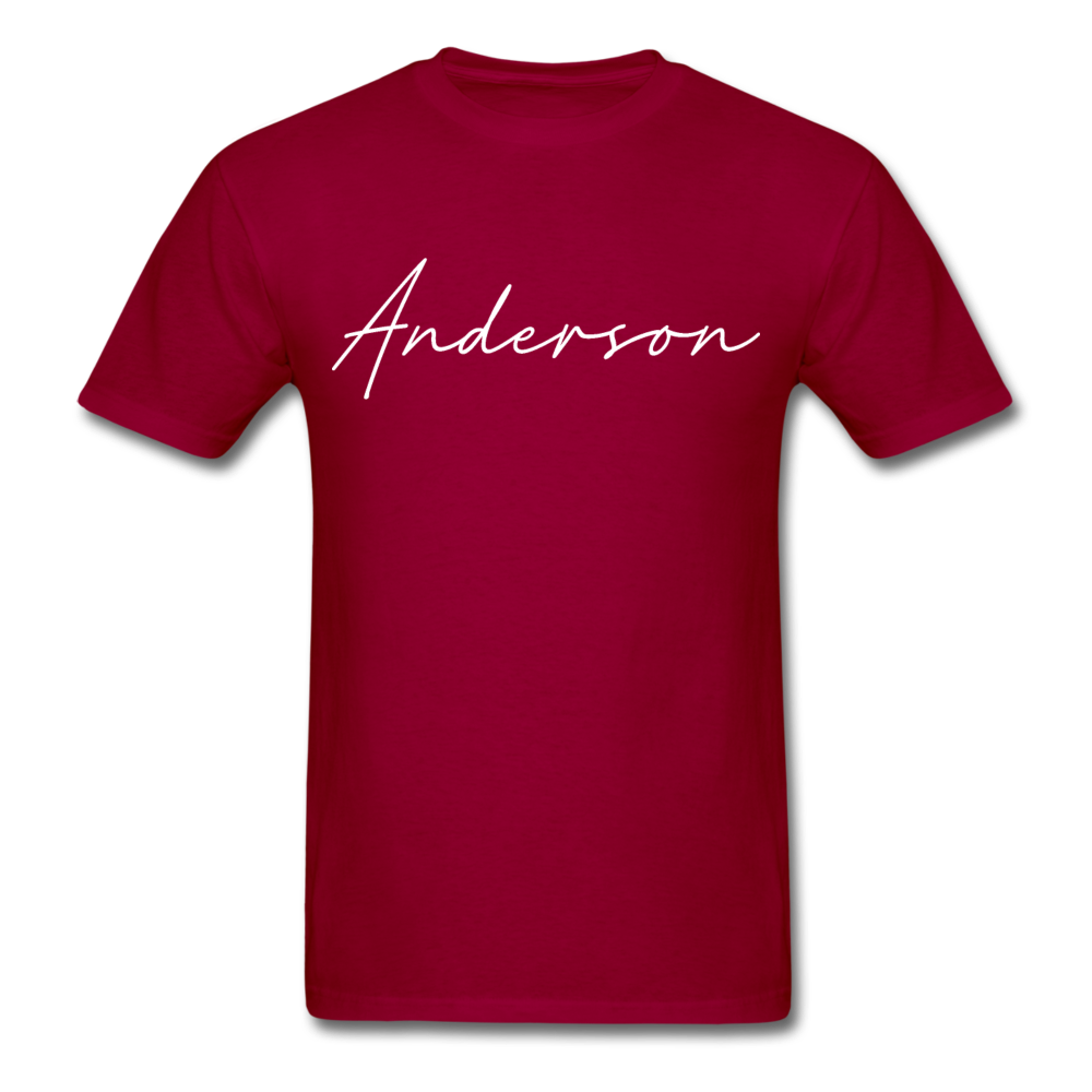 Anderson County Cursive T-Shirt - dark red