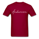 Anderson County Cursive T-Shirt - dark red