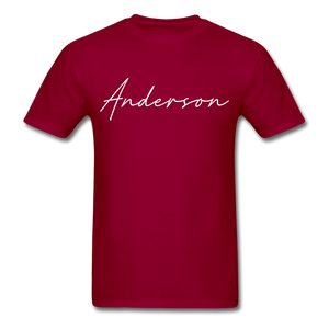 Anderson County Cursive T-Shirt - dark red