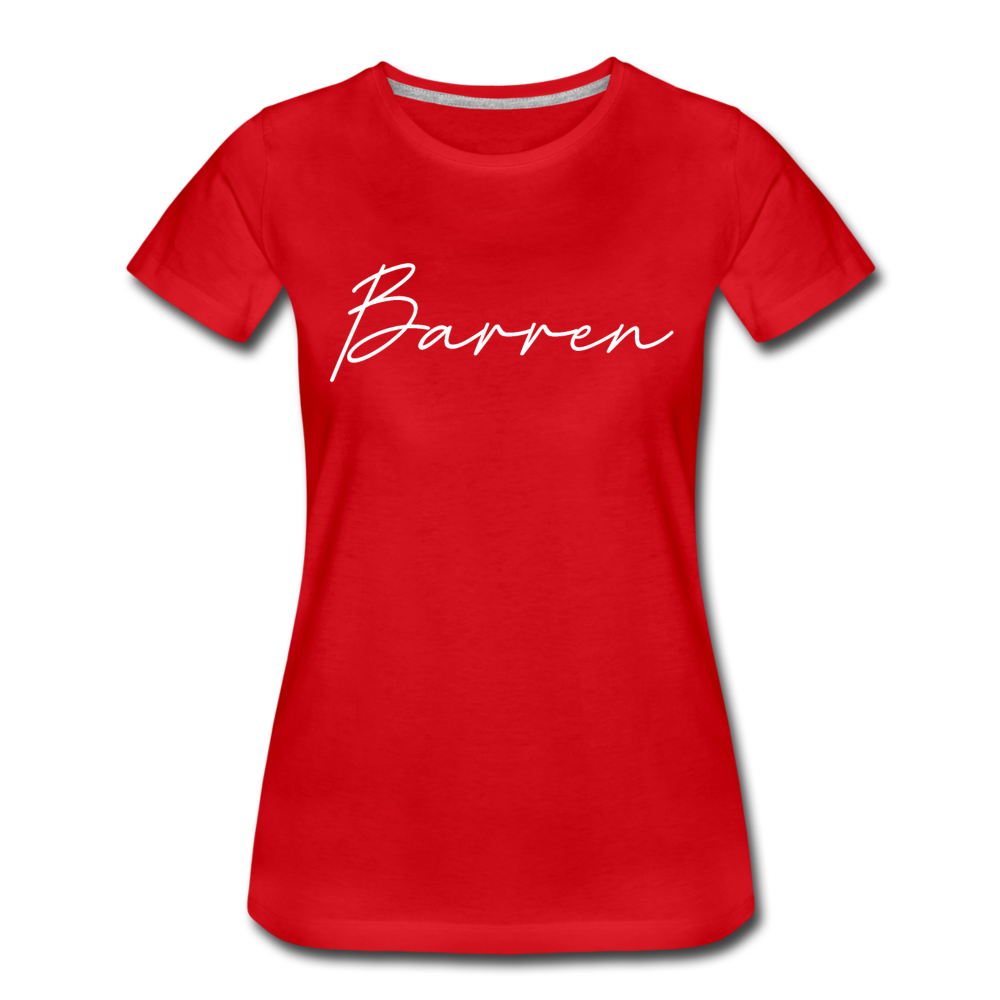 Barren County Cursive Women's T-Shirt - red