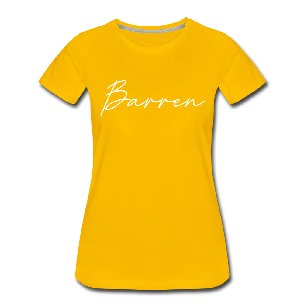 Barren County Cursive Women's T-Shirt - sun yellow