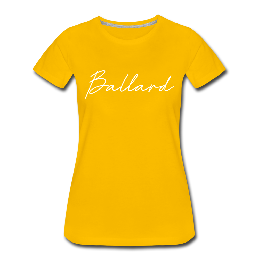 Ballard County Cursive Women's T-Shirt - sun yellow