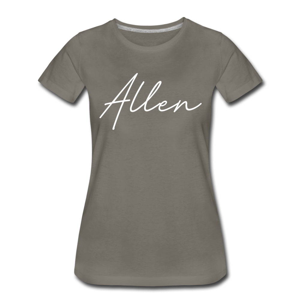 Allen County Cursive Women's T-Shirt - asphalt gray