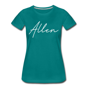 Allen County Cursive Women's T-Shirt - teal
