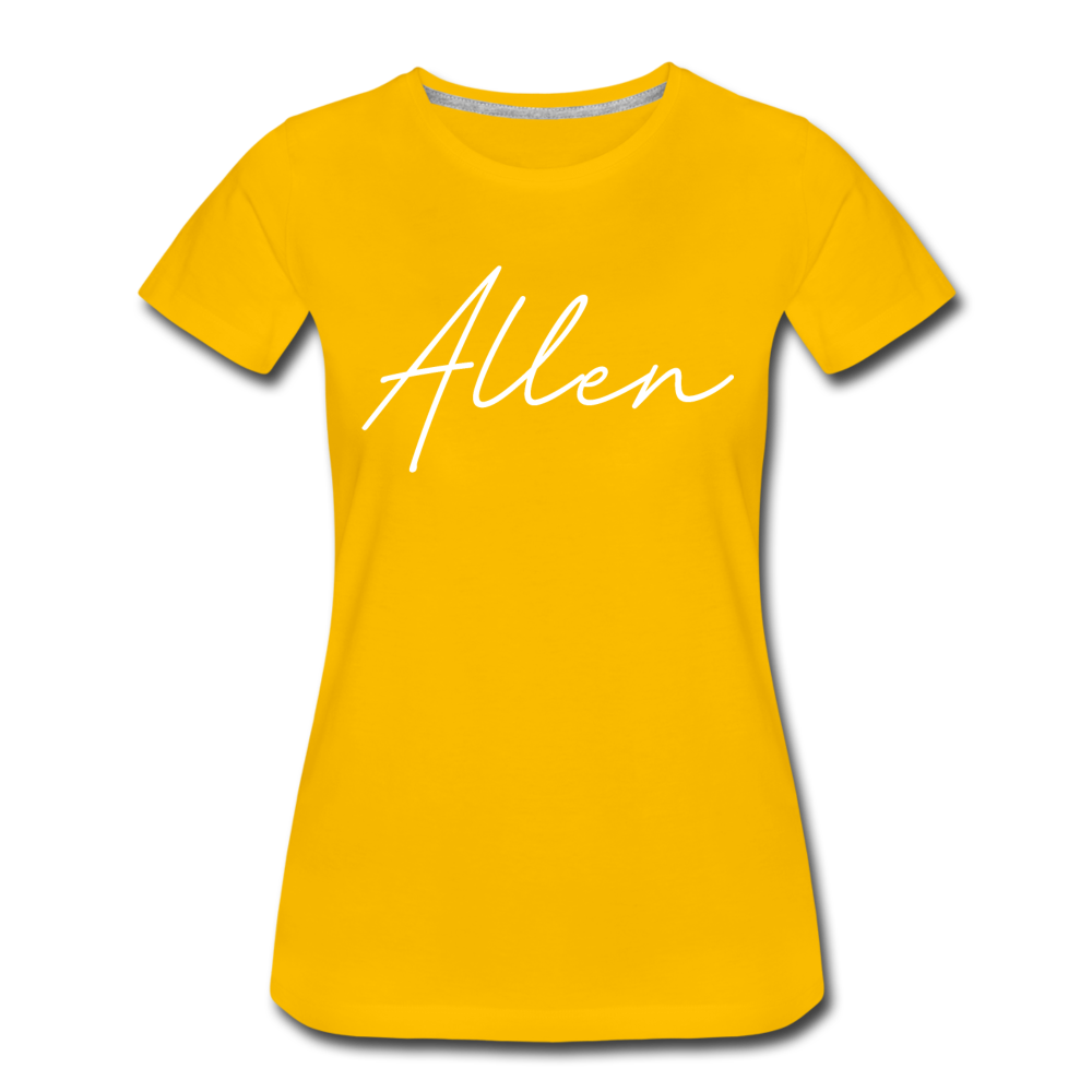 Allen County Cursive Women's T-Shirt - sun yellow
