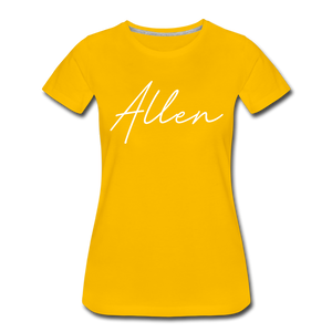 Allen County Cursive Women's T-Shirt - sun yellow