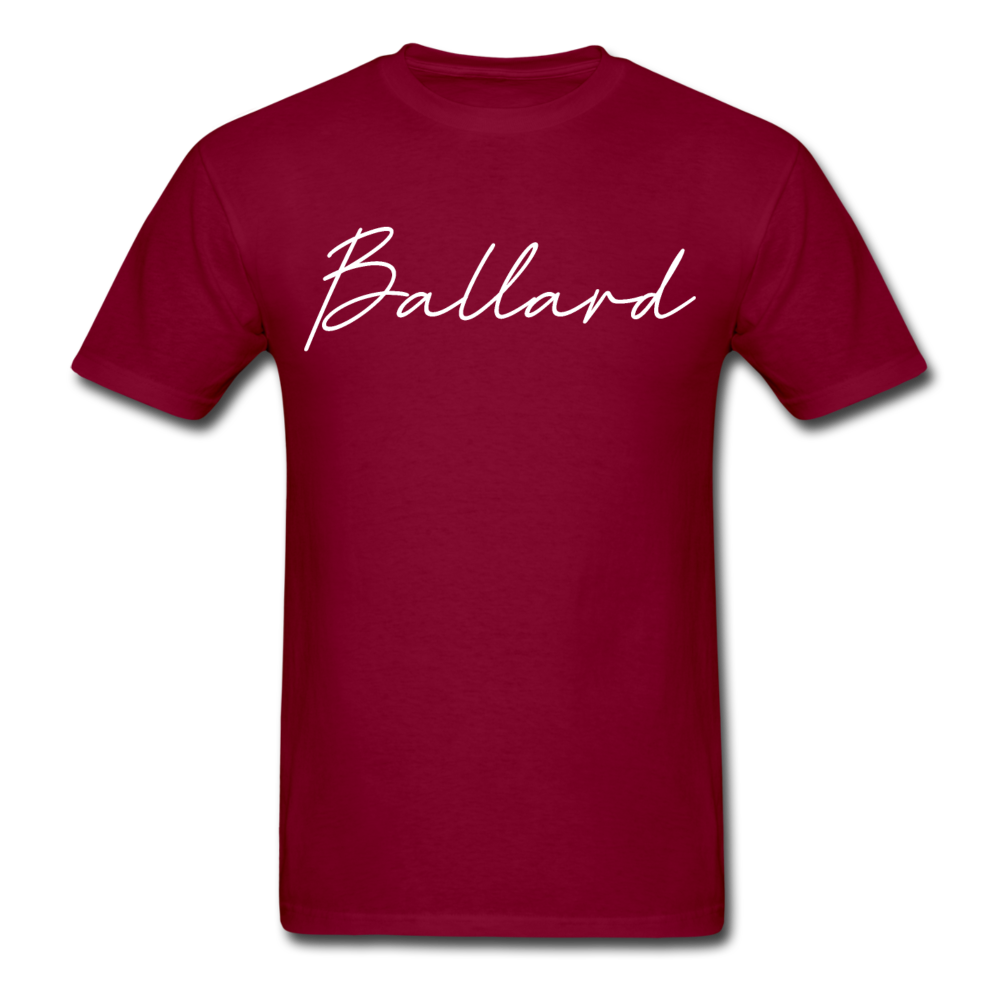 Ballard County Cursive T-Shirt - burgundy