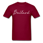 Ballard County Cursive T-Shirt - burgundy