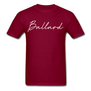 Ballard County Cursive T-Shirt - burgundy