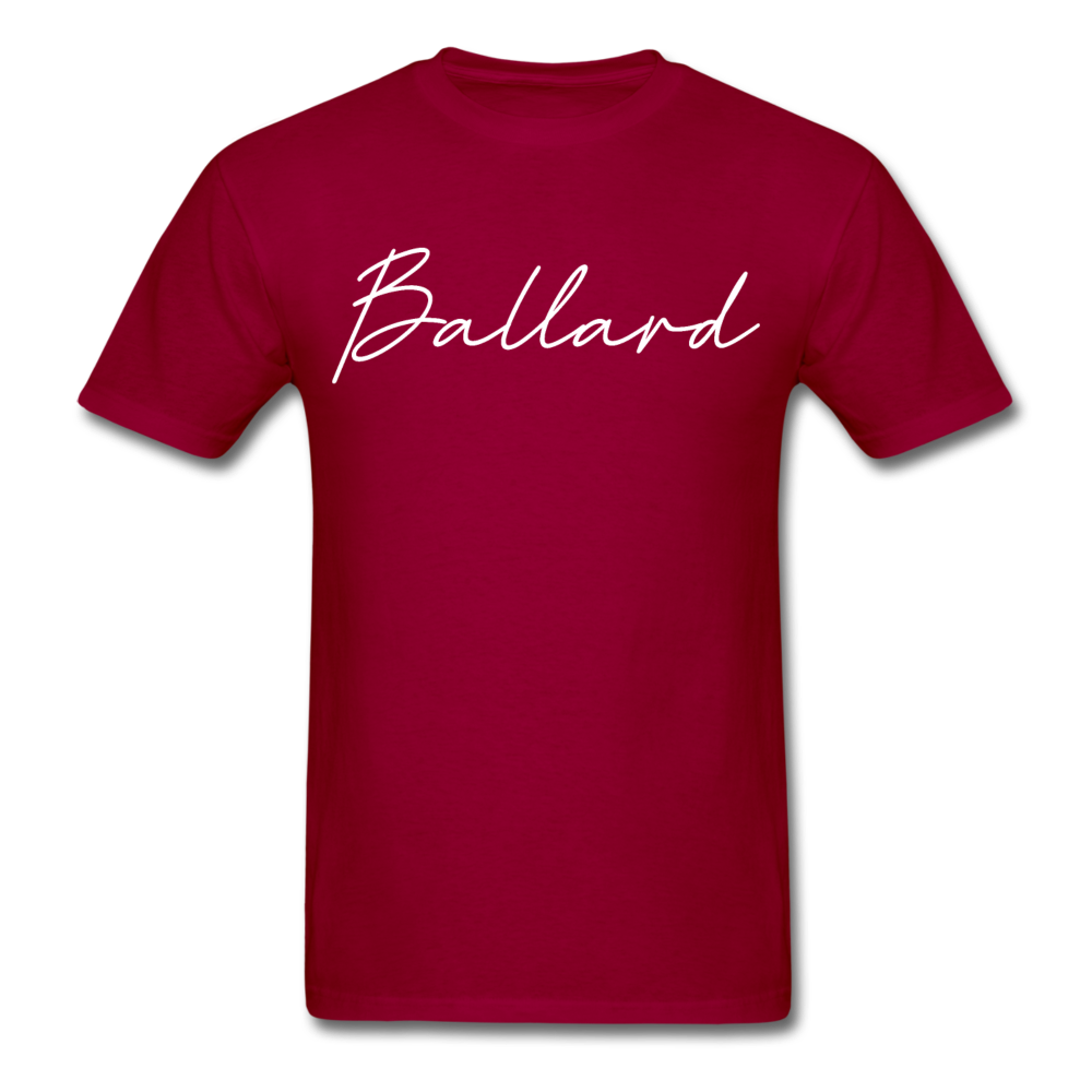 Ballard County Cursive T-Shirt - dark red