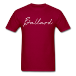 Ballard County Cursive T-Shirt - dark red