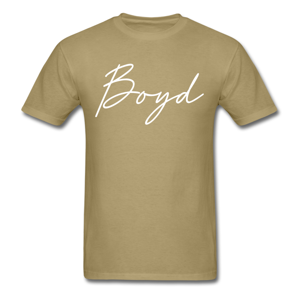 Boyd County Cursive T-Shirt - khaki