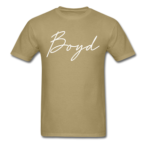 Boyd County Cursive T-Shirt - khaki