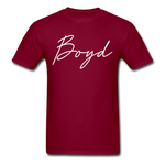 Boyd County Cursive T-Shirt - burgundy