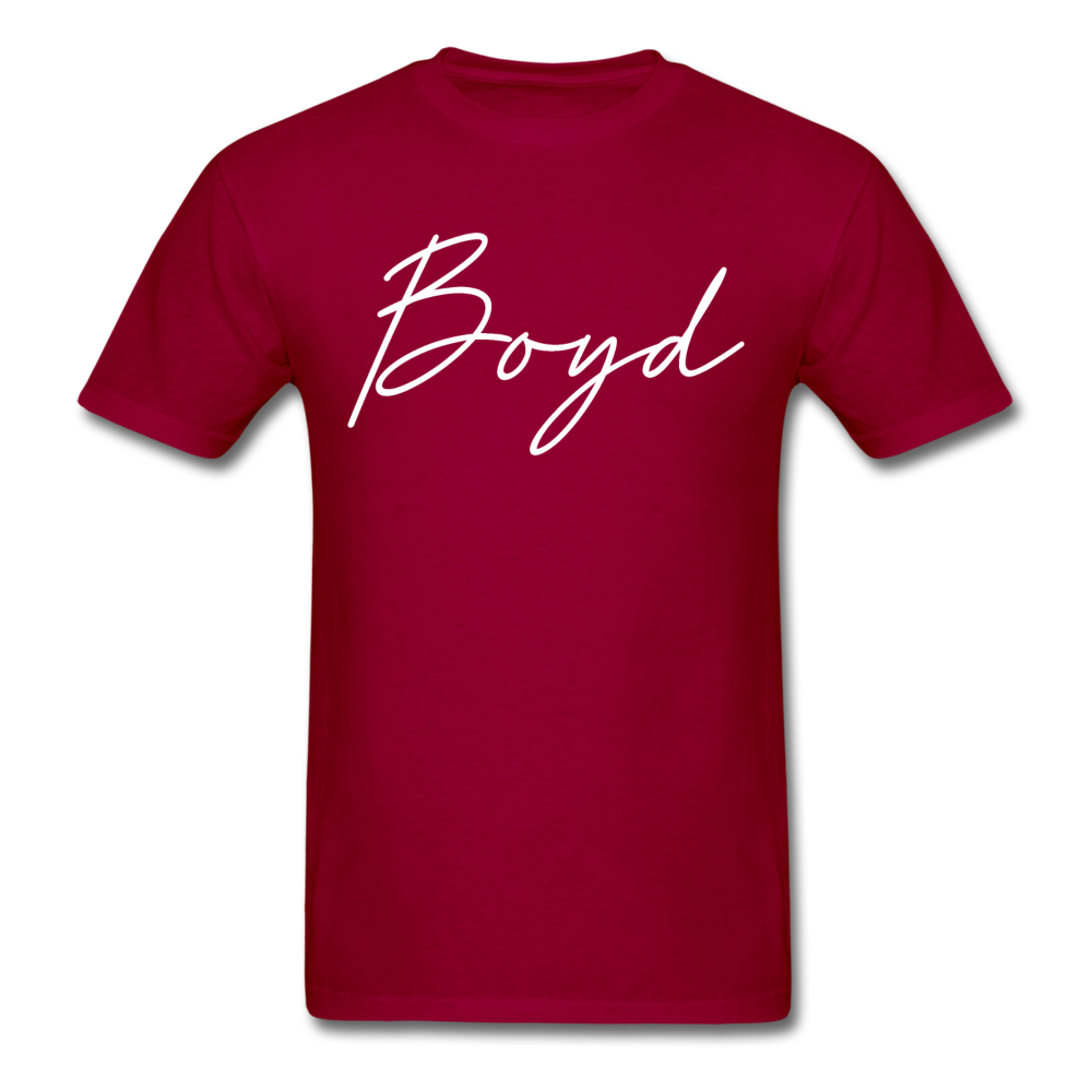 Boyd County Cursive T-Shirt - dark red