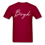 Boyd County Cursive T-Shirt - dark red