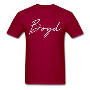 Boyd County Cursive T-Shirt - dark red