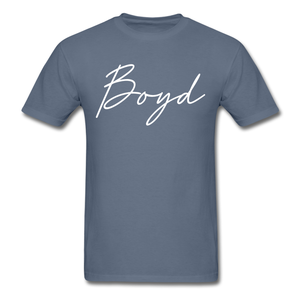 Boyd County Cursive T-Shirt - denim