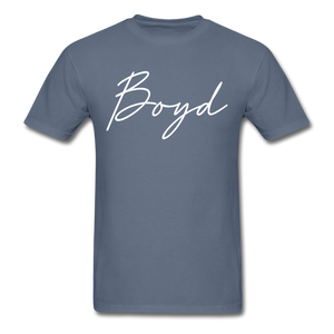 Boyd County Cursive T-Shirt - denim