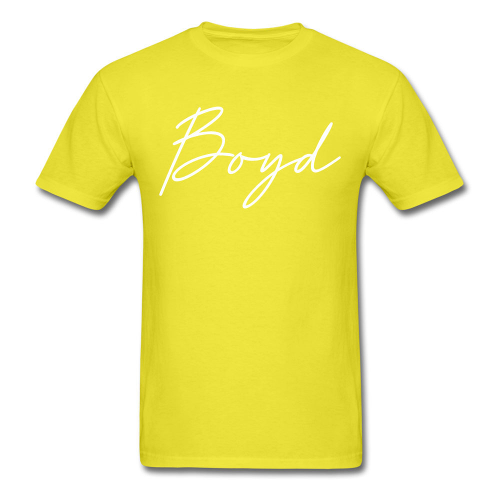 Boyd County Cursive T-Shirt - yellow