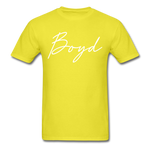 Boyd County Cursive T-Shirt - yellow