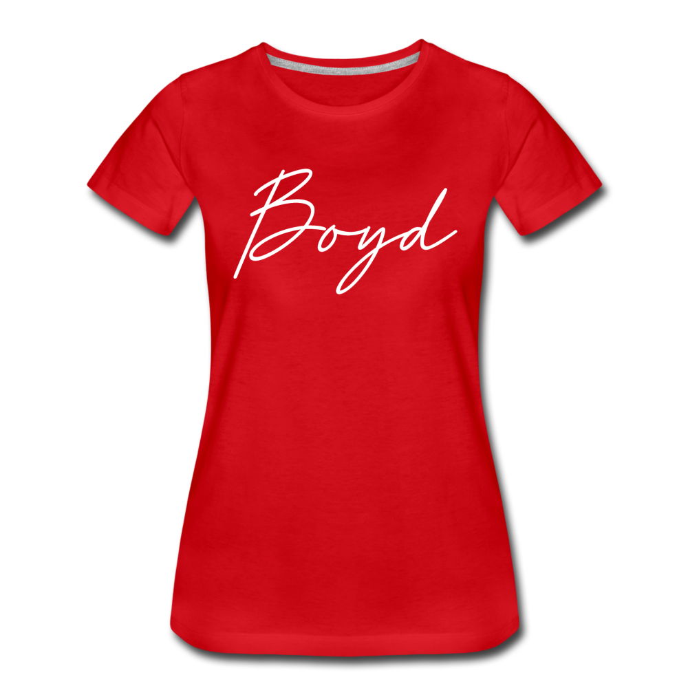 Boyd County Cursive Women's T-Shirt - red