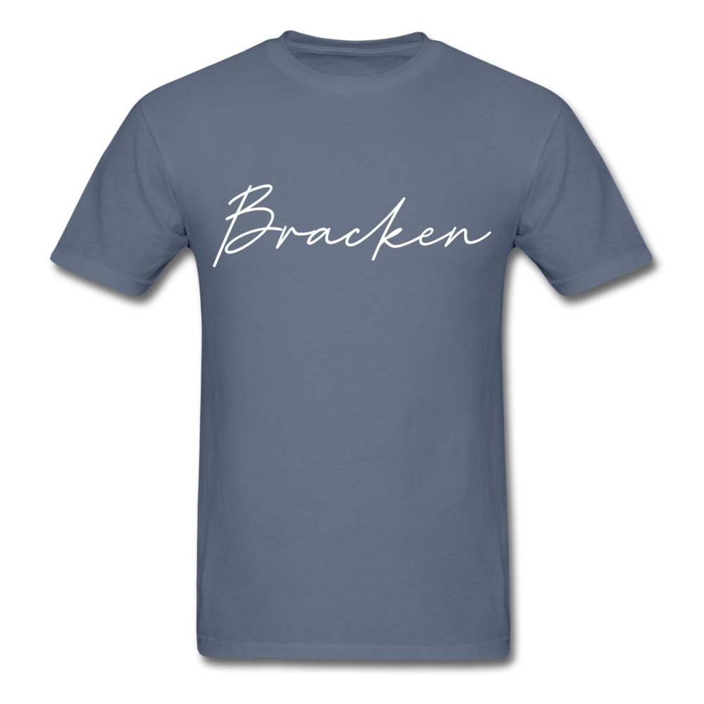 Bracken County Cursive T-Shirt - denim