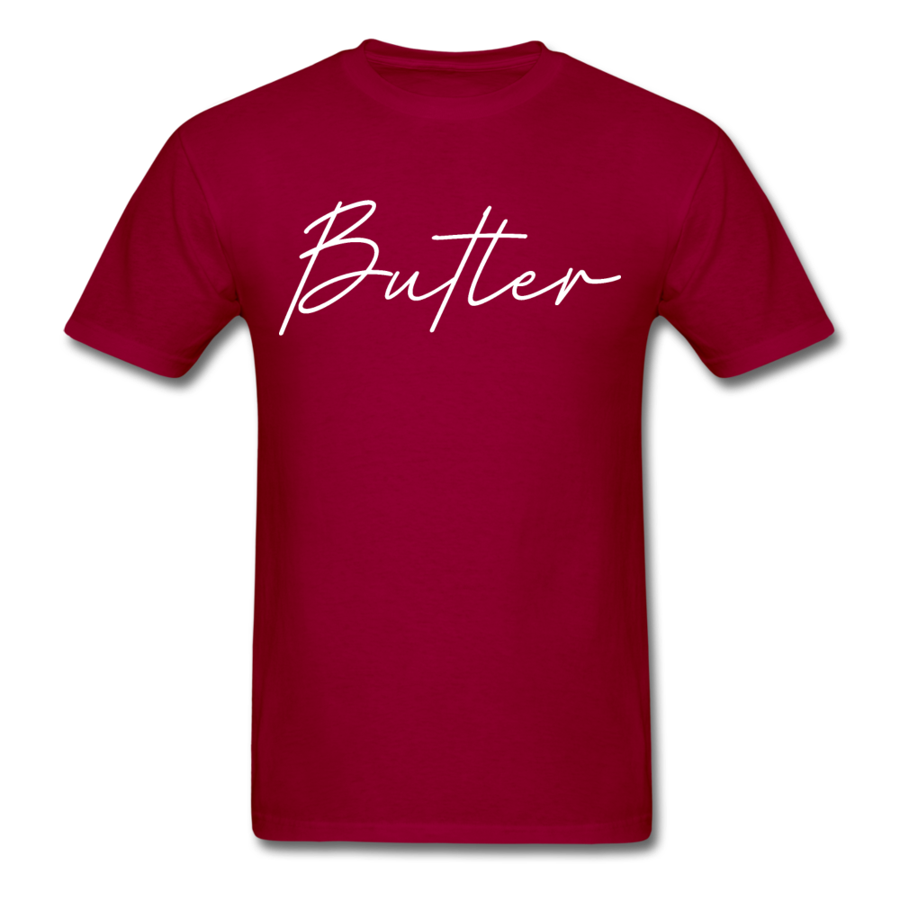 Butler County Cursive T-Shirt - dark red