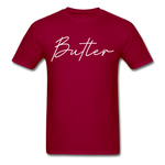 Butler County Cursive T-Shirt - dark red