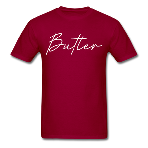 Butler County Cursive T-Shirt - dark red