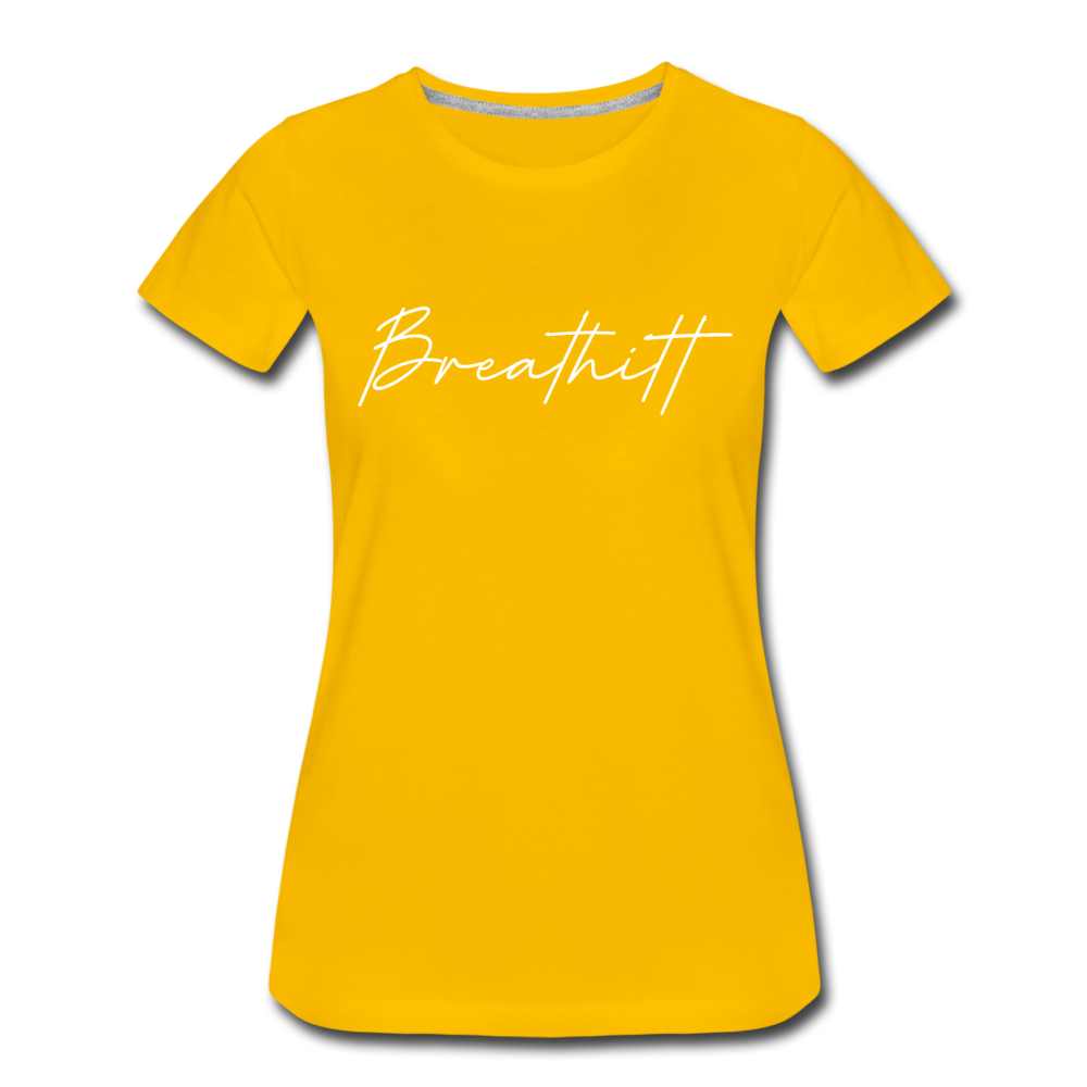 Breathitt County Cursive Women's T-Shirt - sun yellow