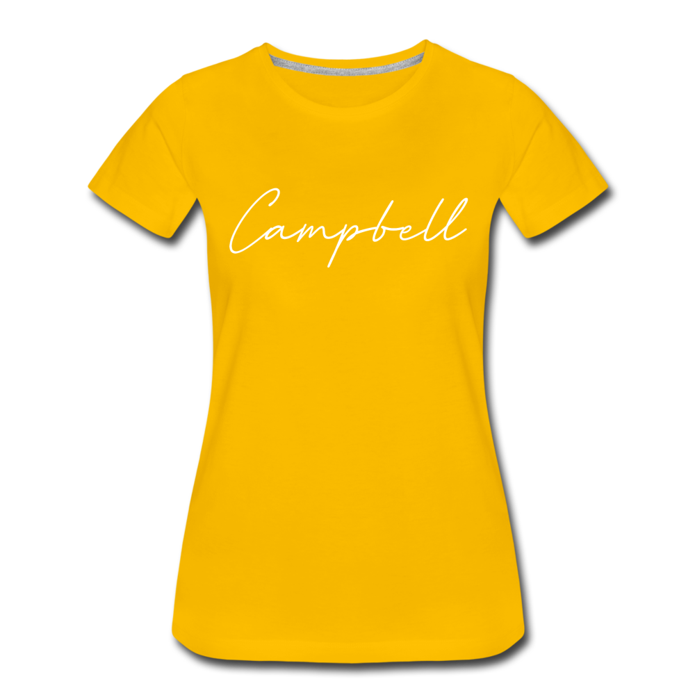 Campbell County Cursive Women's T-Shirt - sun yellow