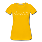 Campbell County Cursive Women's T-Shirt - sun yellow