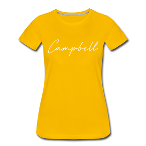 Campbell County Cursive Women's T-Shirt - sun yellow