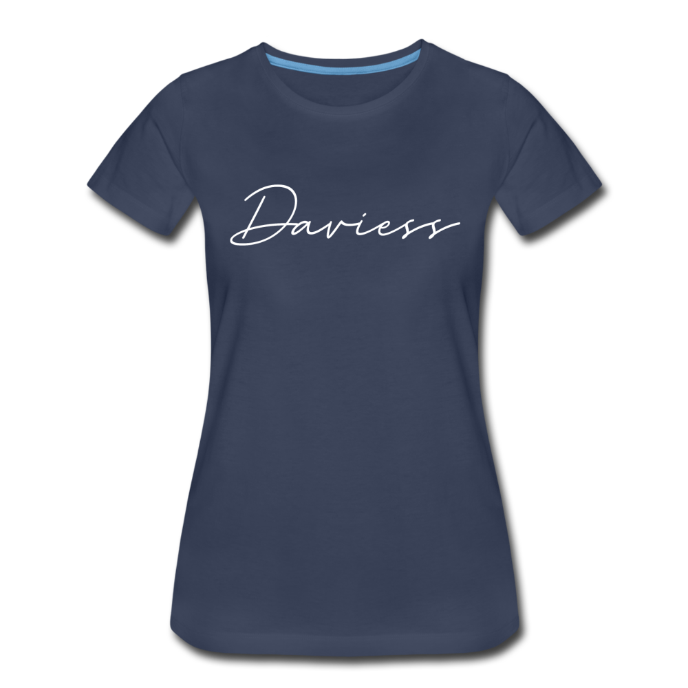 Daviess County Cursive Women's T-Shirt - navy