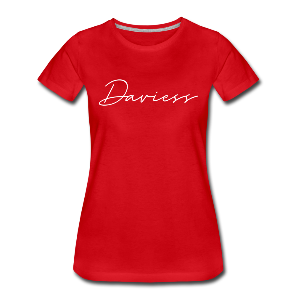 Daviess County Cursive Women's T-Shirt - red