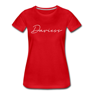 Daviess County Cursive Women's T-Shirt - red