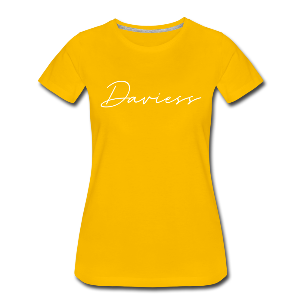 Daviess County Cursive Women's T-Shirt - sun yellow