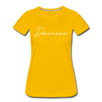 Daviess County Cursive Women's T-Shirt - sun yellow