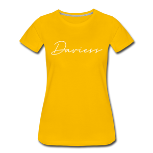 Daviess County Cursive Women's T-Shirt - sun yellow